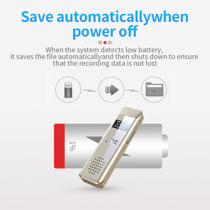 JNN Q7 Mini Portable Voice Recorder with OLED Screen, Memory:4GB(Gold)