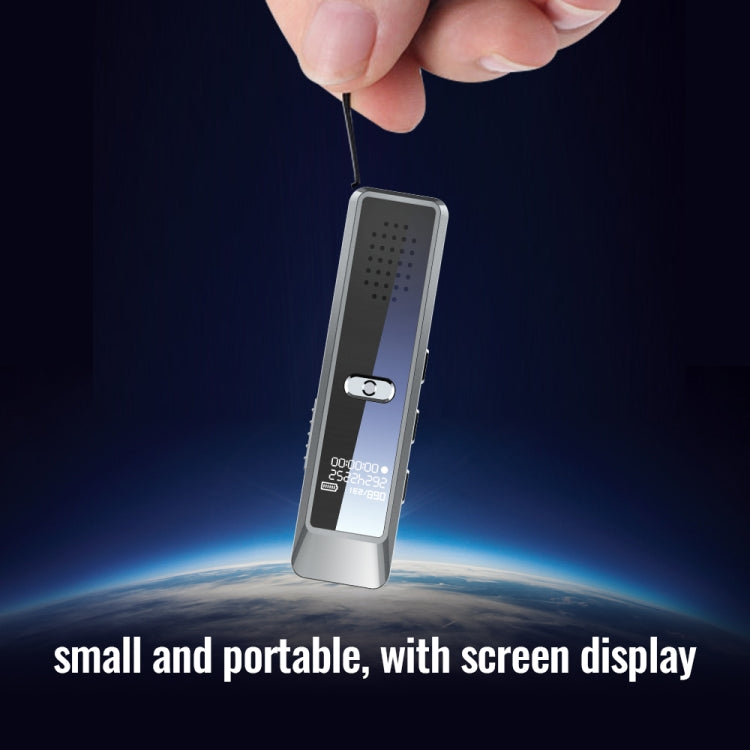 JNN Q7 Mini Portable Voice Recorder with OLED Screen, Memory:8GB(Metal Gray)