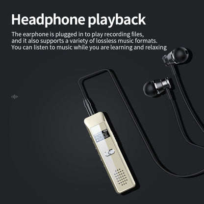 Mini enregistreur vocal portable JNN Q7 avec écran OLED, Mémoire : 16 Go (Doré)