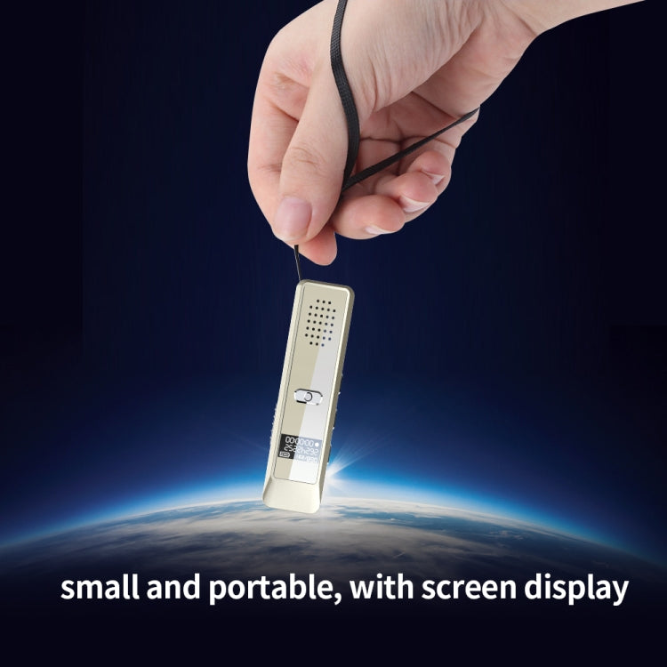 Mini enregistreur vocal portable JNN Q7 avec écran OLED, Mémoire : 16 Go (Doré)