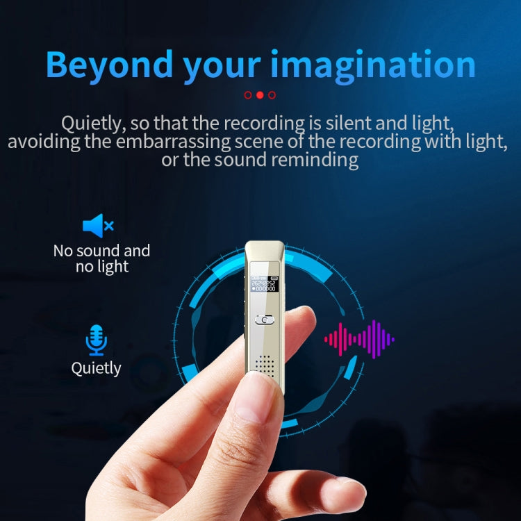 Mini enregistreur vocal portable JNN Q7 avec écran OLED, Mémoire : 16 Go (Doré)