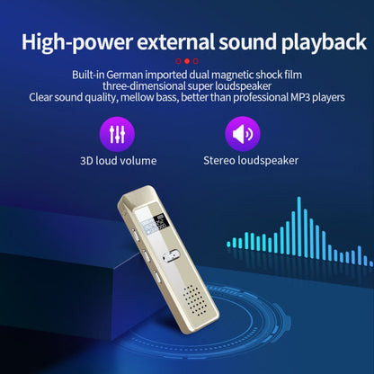 Mini enregistreur vocal portable JNN Q7 avec écran OLED, Mémoire : 16 Go (Doré)