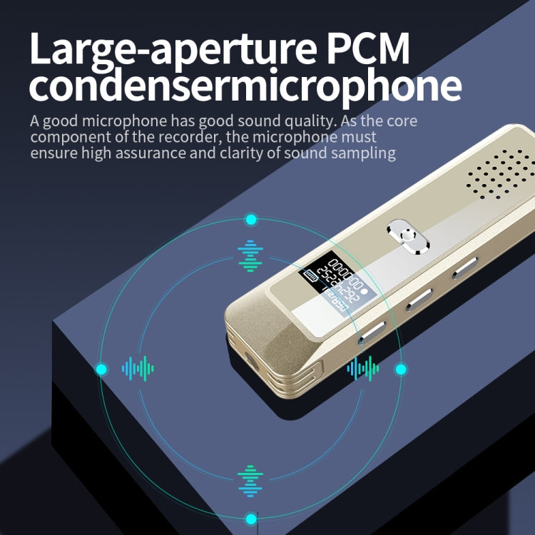 Mini enregistreur vocal portable JNN Q7 avec écran OLED, Mémoire : 16 Go (Doré)