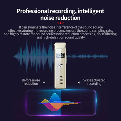 Mini enregistreur vocal portable JNN Q7 avec écran OLED, Mémoire : 16 Go (Doré)
