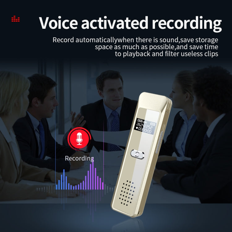 Mini enregistreur vocal portable JNN Q7 avec écran OLED, Mémoire : 16 Go (Doré)