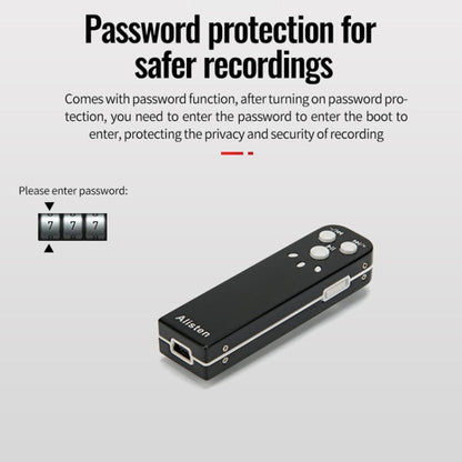 JNN J1 Mini Smart HD Noise Cancelling Voice Recorder, Memory:16GB(Black)