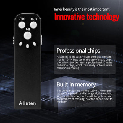 JNN J1 Mini Smart HD Noise Cancelling Voice Recorder, Memory:32GB(Black)
