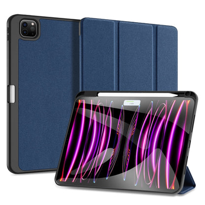 For iPad Pro 11 2025 / 2024 DUX DUCIS Domo Series Cloth Texture Magnetic Leather Tablet Case(Blue)