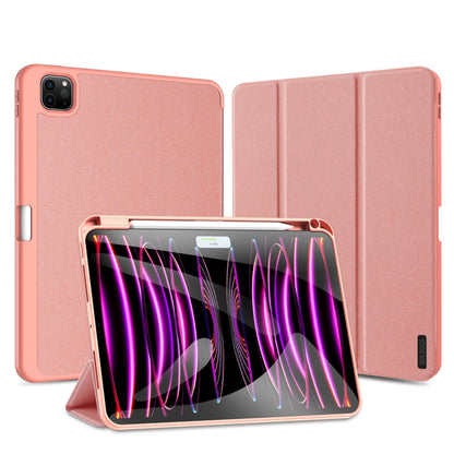 For iPad Pro 11 2025 / 2024 DUX DUCIS Domo Series Cloth Texture Magnetic Leather Tablet Case(Pink)