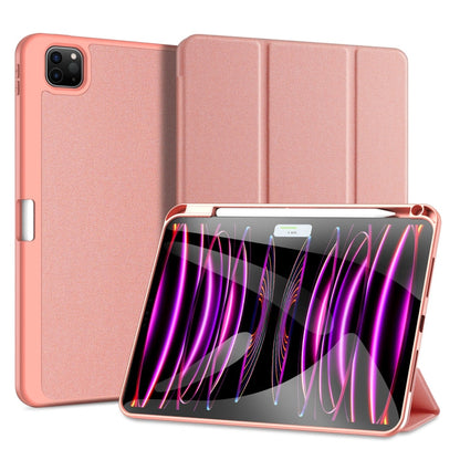 For iPad Pro 11 2025 / 2024 DUX DUCIS Domo Series Cloth Texture Magnetic Leather Tablet Case(Pink)