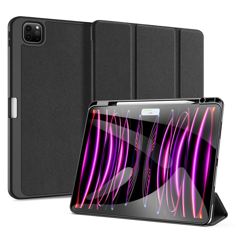 For iPad Pro 13 2025 / 2024 DUX DUCIS Domo Series Cloth Texture Magnetic Leather Tablet Case(Black)