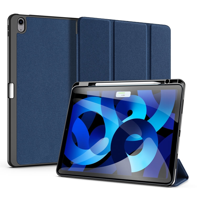 For iPad Air 13 2024 / 2025 / 2026 DUX DUCIS Domo Series Cloth Texture Magnetic Leather Tablet Case(Blue)