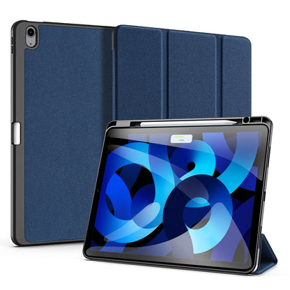 For iPad Air 13 2024 / 2025 / 2026 DUX DUCIS Domo Series Cloth Texture Magnetic Leather Tablet Case(Blue)