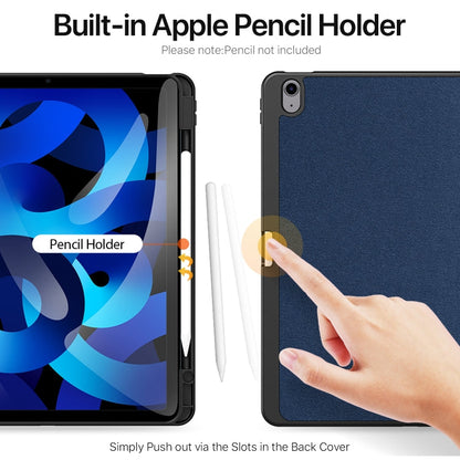 For iPad Air 13 2024 / 2025 / 2026 DUX DUCIS Domo Series Cloth Texture Magnetic Leather Tablet Case(Blue)
