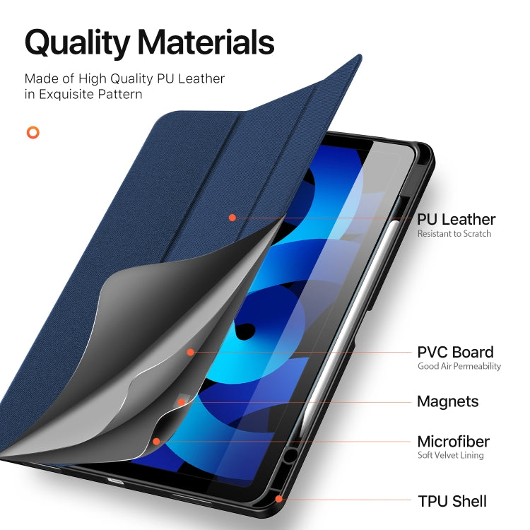 For iPad Air 13 2024 / 2025 / 2026 DUX DUCIS Domo Series Cloth Texture Magnetic Leather Tablet Case(Blue)