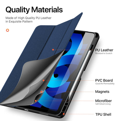 For iPad Air 13 2024 / 2025 / 2026 DUX DUCIS Domo Series Cloth Texture Magnetic Leather Tablet Case(Blue)