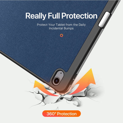For iPad Air 13 2024 / 2025 / 2026 DUX DUCIS Domo Series Cloth Texture Magnetic Leather Tablet Case(Blue)