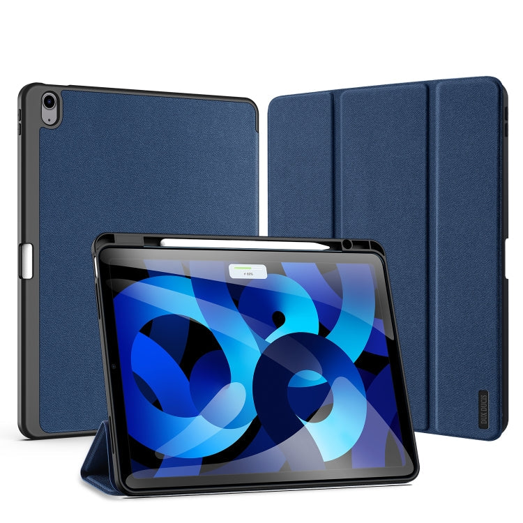 For iPad Air 13 2024 / 2025 / 2026 DUX DUCIS Domo Series Cloth Texture Magnetic Leather Tablet Case(Blue)