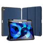 For iPad Air 13 2024 / 2025 / 2026 DUX DUCIS Domo Series Cloth Texture Magnetic Leather Tablet Case(Blue)