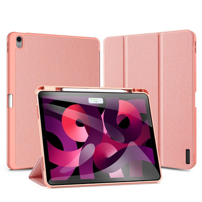 For iPad Air 13 2024 / 2025 / 2026 DUX DUCIS Domo Series Cloth Texture Magnetic Leather Tablet Case(Pink)