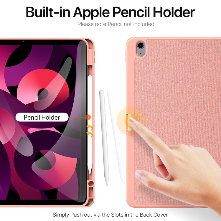 For iPad Air 13 2024 / 2025 / 2026 DUX DUCIS Domo Series Cloth Texture Magnetic Leather Tablet Case(Pink)