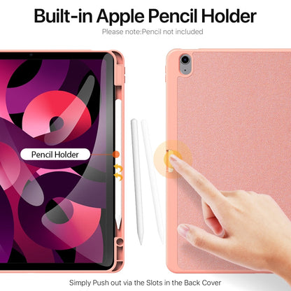 For iPad Air 13 2024 / 2025 / 2026 DUX DUCIS Domo Series Cloth Texture Magnetic Leather Tablet Case(Pink)