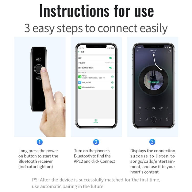 JNN L3 Bluetooth 4.2 Audio Receiver MP3 Player, Memory:8GB(Black)