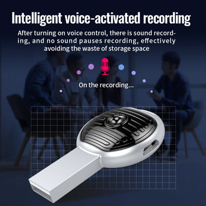 JNN S13 Zinc Alloy U-disk Voice Recorder, Memory:8GB(Silver)