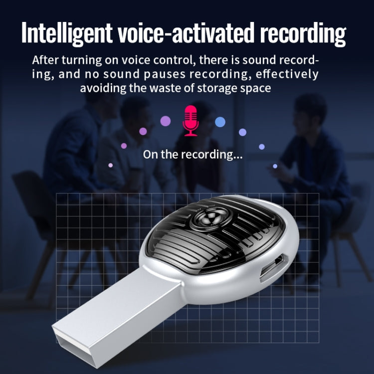 JNN S13 Zinc Alloy U-disk Voice Recorder, Memory:16GB(Silver)