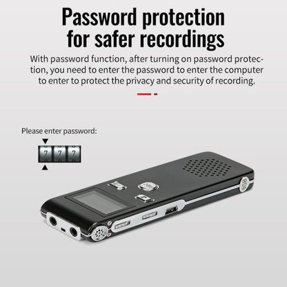 JNN X18 Mini Smart HD Noise Cancelling Voice Recorder, Memory:4GB(Black)