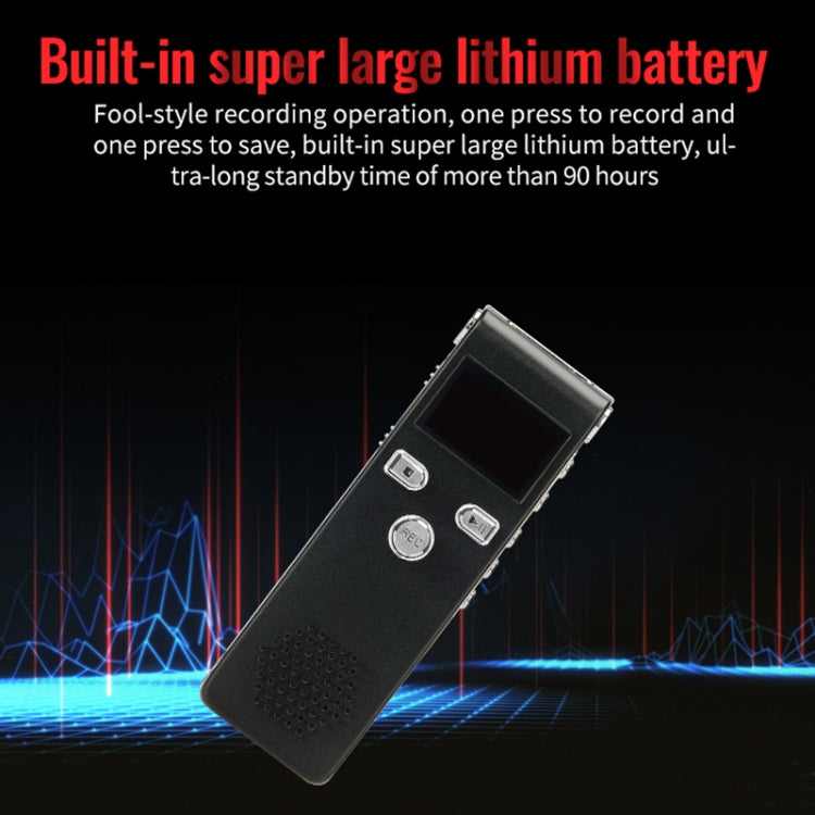 JNN X18 Mini Smart HD Noise Cancelling Voice Recorder, Memory:16GB(Black)