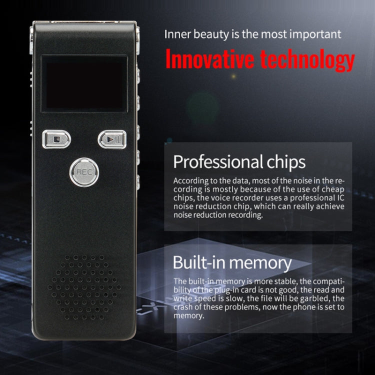 JNN X18 Mini Smart HD Noise Cancelling Voice Recorder, Memory:16GB(Black)