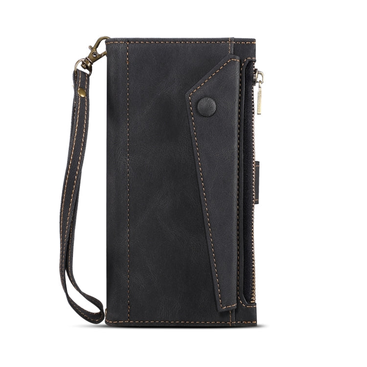 For Motorola Moto G04 / G24 ESEBLE Retro Frosted RFID Leather Phone Case(Black)