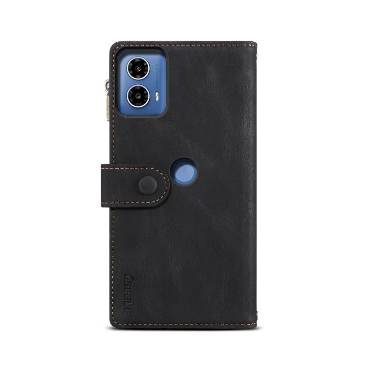 For Motorola Moto G04 / G24 ESEBLE Retro Frosted RFID Leather Phone Case(Black)