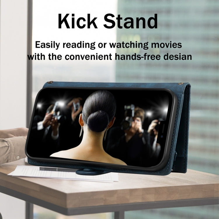 For Motorola Moto G04 / G24 ESEBLE Retro Frosted RFID Leather Phone Case(Dark Green)