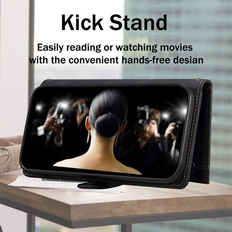 For Motorola Moto G34 ESEBLE Retro Frosted RFID Leather Phone Case(Black)