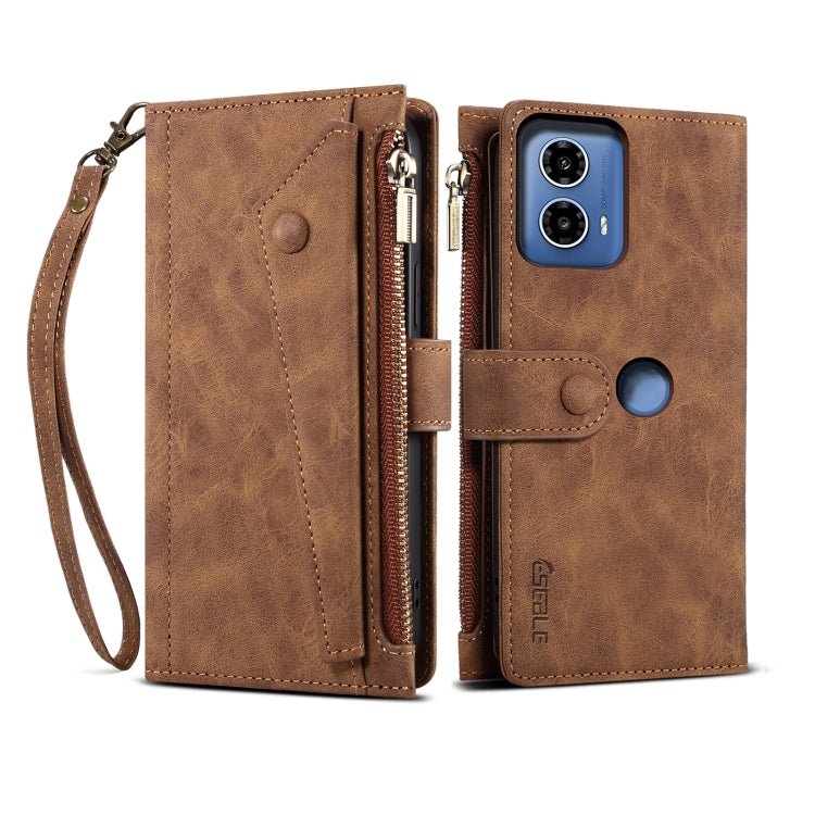For Motorola Edge 50 Fusion ESEBLE Retro Frosted RFID Leather Phone Case(Brown)