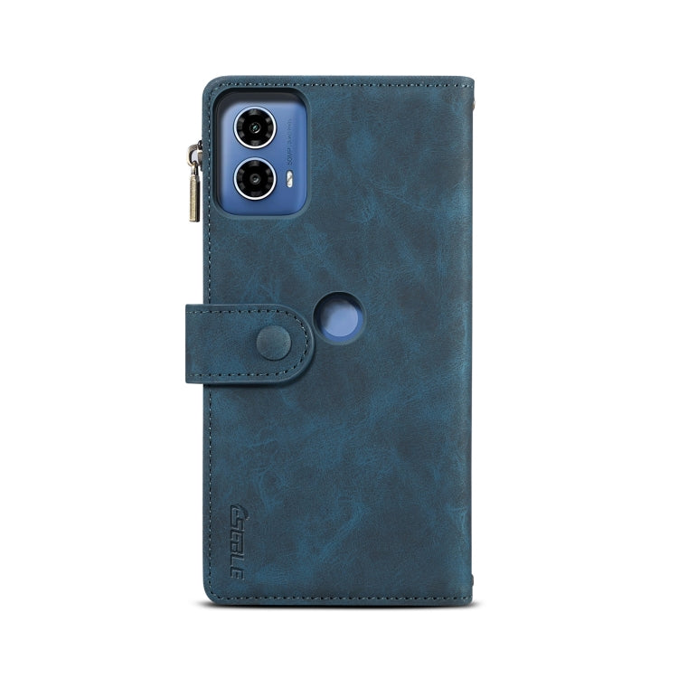 Pour Motorola Edge 50 Fusion ESEBLE Étui de téléphone en cuir givré rétro RFID (vert foncé)