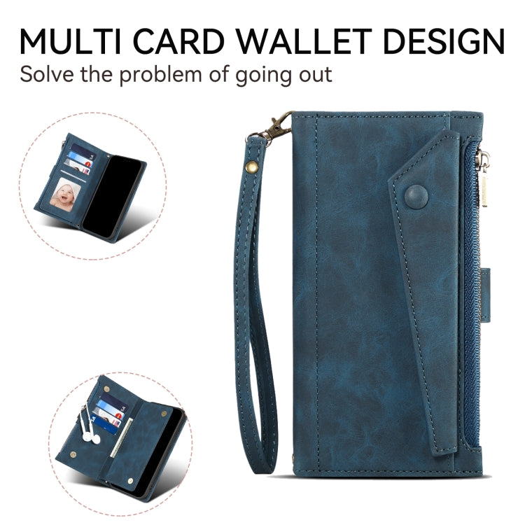 Pour Motorola Edge 50 Fusion ESEBLE Étui de téléphone en cuir givré rétro RFID (vert foncé)