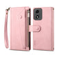 For Motorola Moto E14 ESEBLE Retro Frosted RFID Leather Phone Case(Rose Gold)