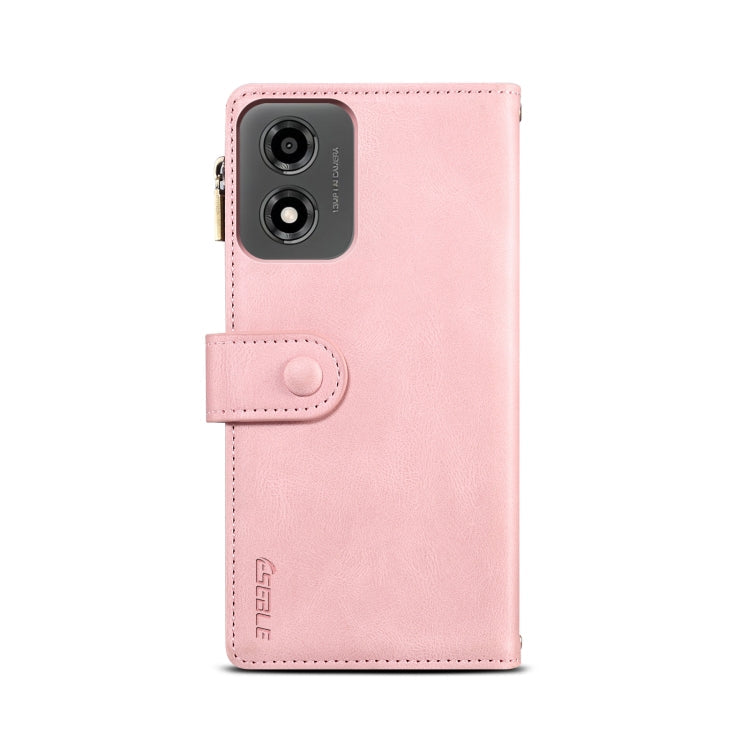 For Motorola Moto E14 ESEBLE Retro Frosted RFID Leather Phone Case(Rose Gold)