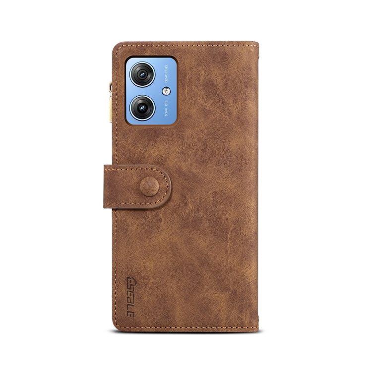 For Motorola Moto G54 5G Global ESEBLE Retro Frosted RFID Leather Phone Case(Brown)