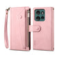 Pour Motorola Edge 50 5G Global ESEBLE Housse de téléphone en cuir givré rétro RFID (Or Rose)