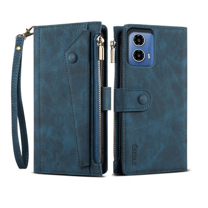 For Motorola Moto G34 5G / G45 5G ESEBLE Retro Frosted RFID Leather Phone Case(Dark Green)