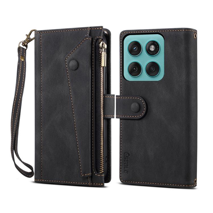For Motorola Moto G56 5G ESEBLE Retro Frosted RFID Leather Phone Case(Black)