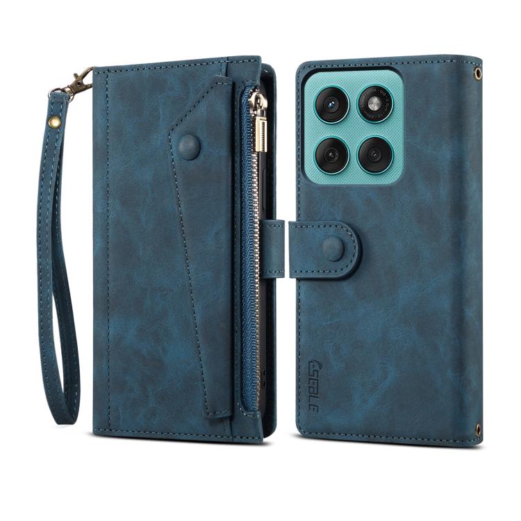 For Motorola Moto G56 5G ESEBLE Retro Frosted RFID Leather Phone Case(Dark Green)