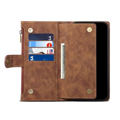 Pour étui de téléphone en cuir givré rétro RFID ESEBLE Motorola Edge 60 Pro (marron)
