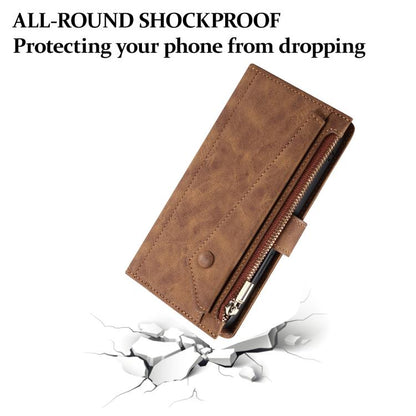 Pour Motorola Edge 60 ESEBLE Étui de téléphone en cuir dépoli rétro RFID (marron)