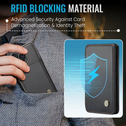 For iPhone 14 Pro JEEHOOD J05 Business Magnetic Style RFID Leather Phone Case(Black)