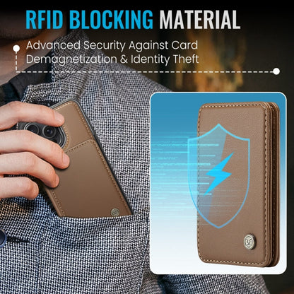 For iPhone 13 Pro Max JEEHOOD J05 Business Magnetic Style RFID Leather Phone Case(Brown)